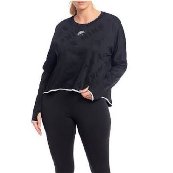 Nike Air Women’s Long Sleeve Running Top In Black - Picture 8 of 9